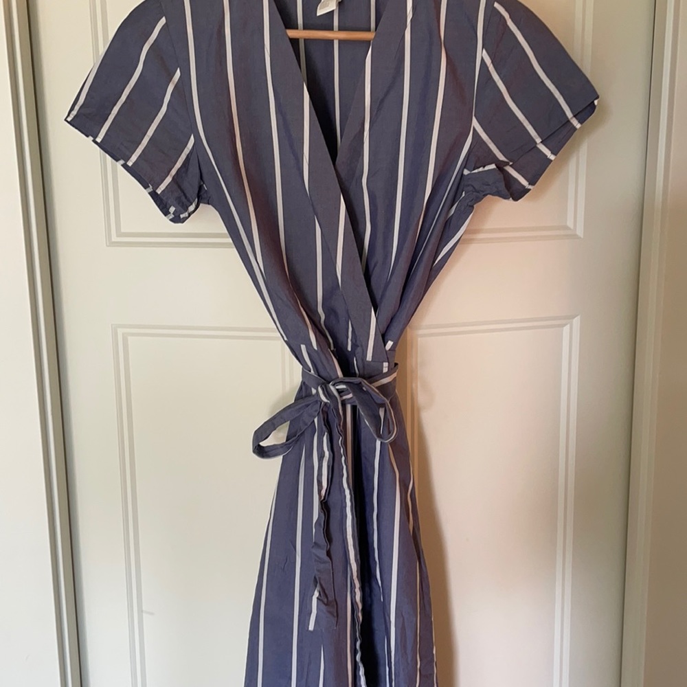 Striped wrap dress